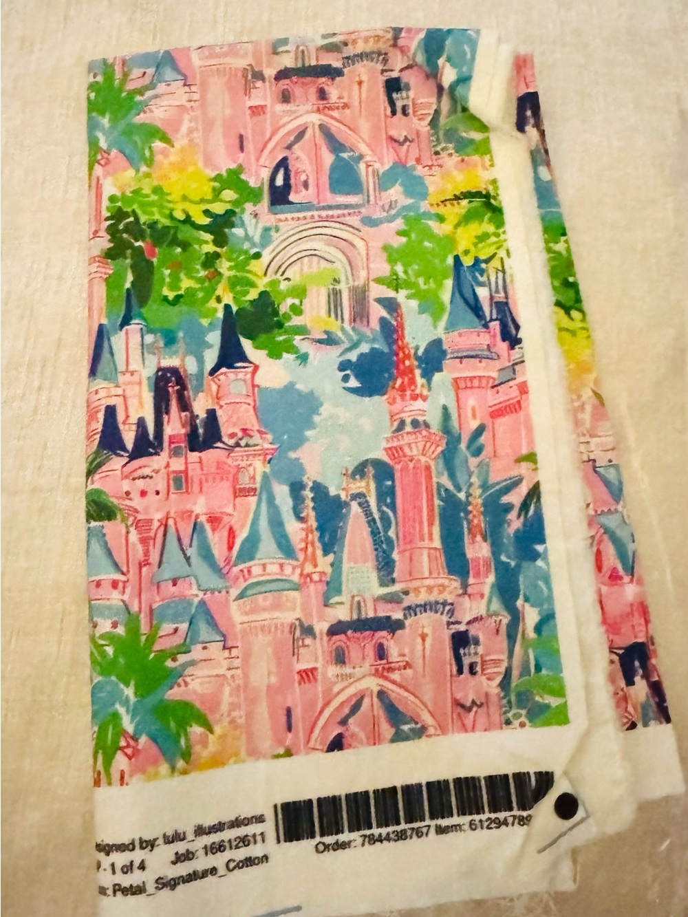 Fat quarter Custom printed preppy Disney MK Cinderella Castle Lilly fabric WDW